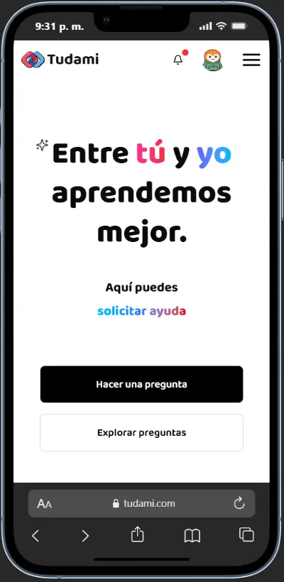 Vista móvil del proyecto